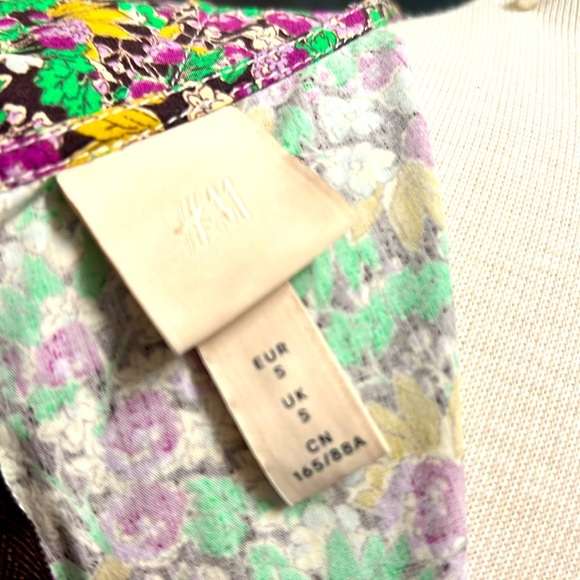 Isabel Marant pour H&M Floral Midi balloon sleeve Dress - Green and Pink - Picture 4 of 9